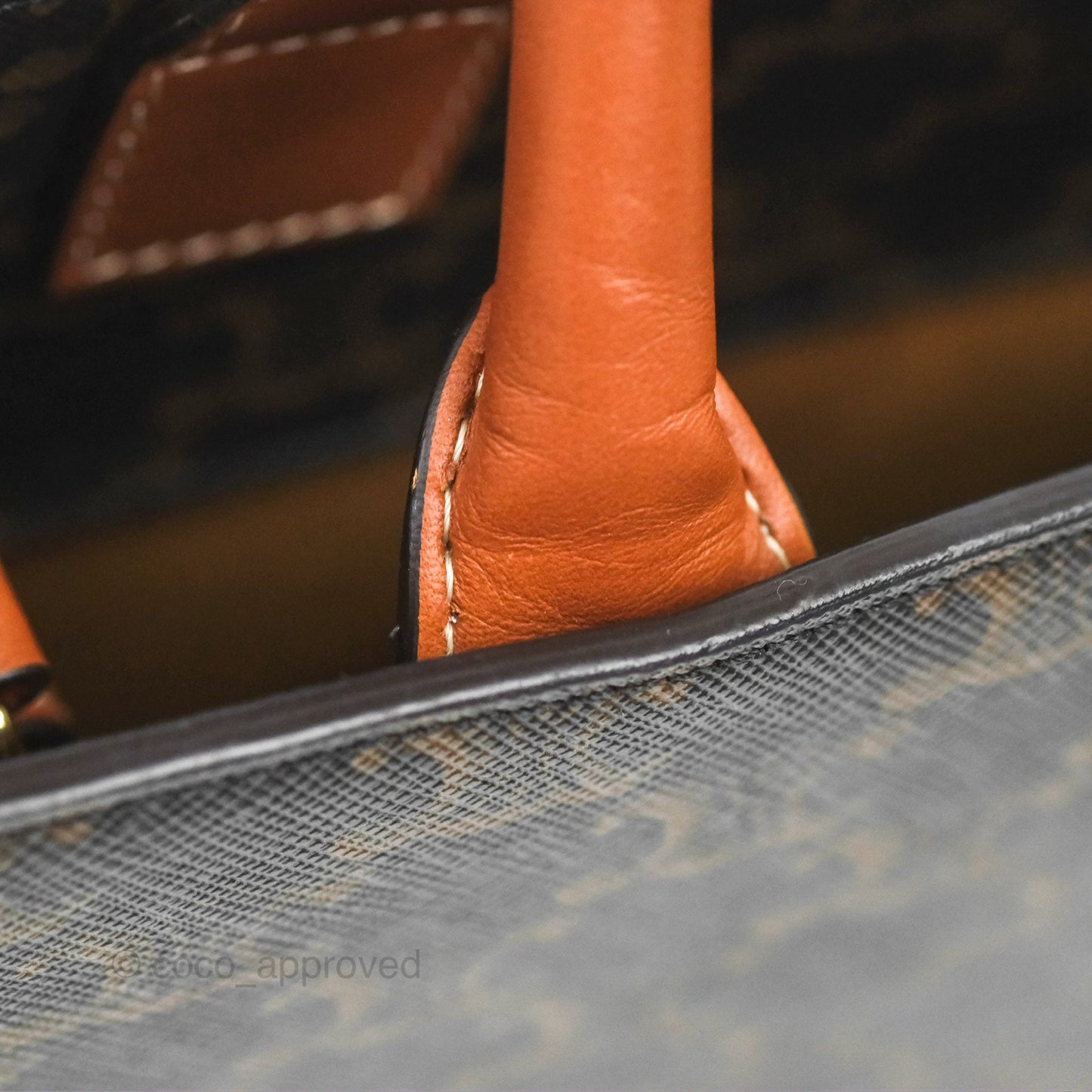 Celine Small Vertical Cabas Tote Triomphe Canvas Tan