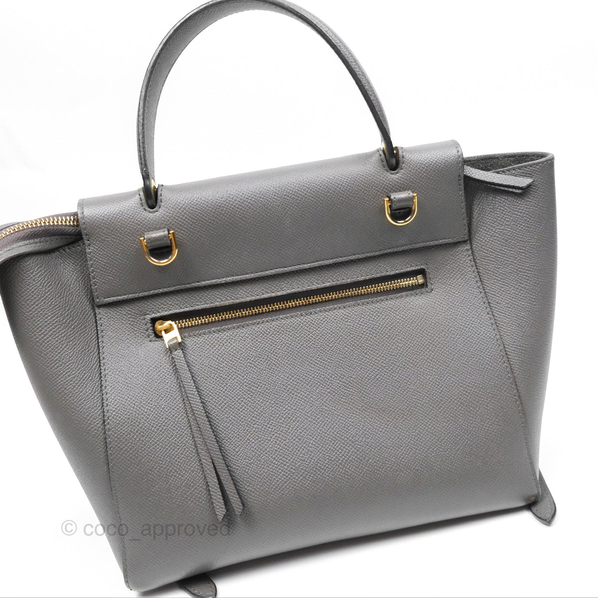 Celine Micro Belt Bag Grey Grained Calfskin Gold Hardware