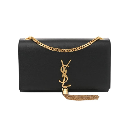 Saint Laurent Black Leather Kate Tassel Shoulder Bag