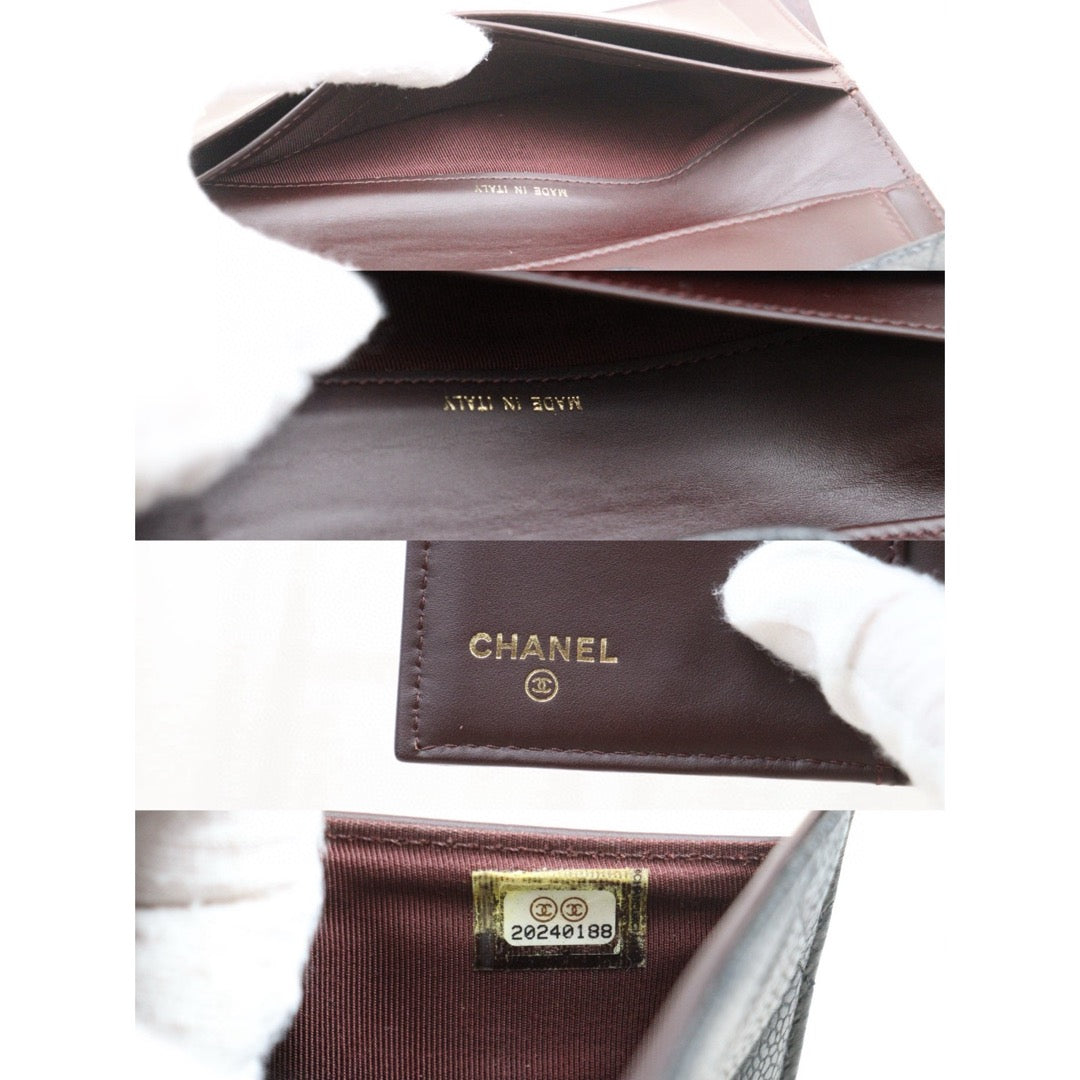Very Good ( Rank A) ｜CHANEL Caviar Skin Black Long Wallet Made In 2014 - 2015Year｜S25021007