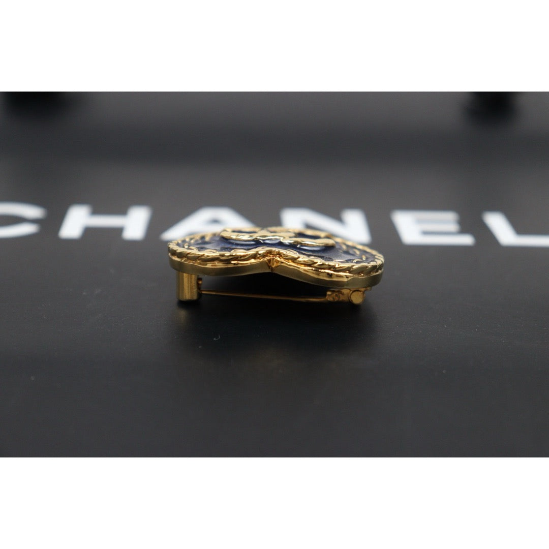 Very Good ( Rank A)｜ CHANEL Coco Mark 24P Denim Heart Brooch ｜V25052508