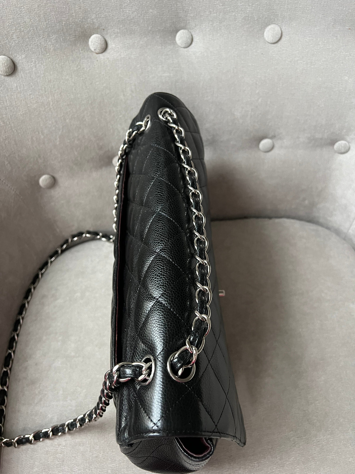 Chanel Maxi Double Flap in Black Caviar