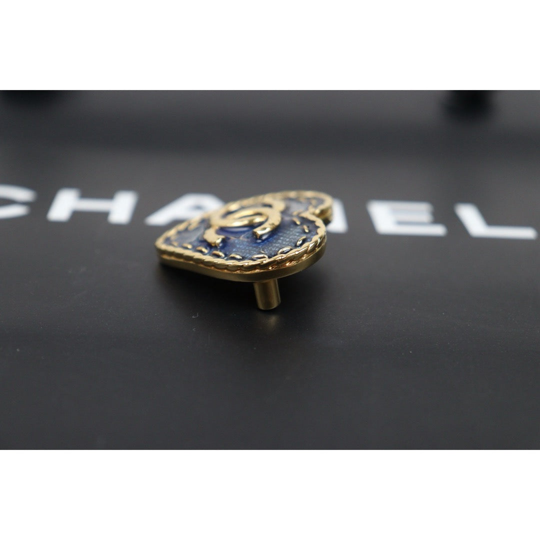 Very Good ( Rank A)｜ CHANEL Coco Mark 24P Denim Heart Brooch ｜V25052508