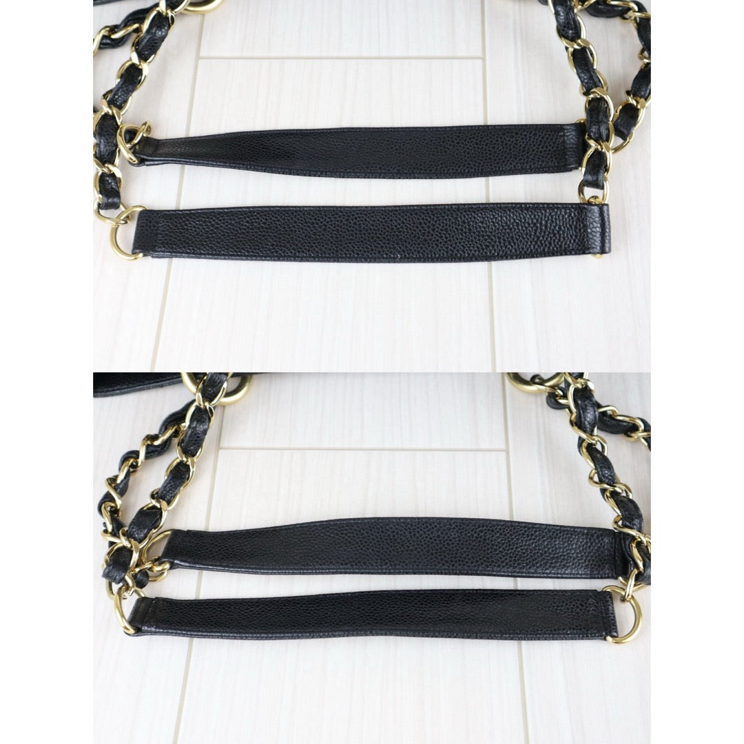 Good ( Rank AB)｜ CHANEL Matrasse GST Chain Tote Bag Caviar Skin Black  Made In 2004 -2005 Year｜J25060502
