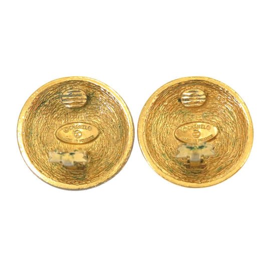 CHANEL Earring metal gold Vintage COCO Mark Matelasse