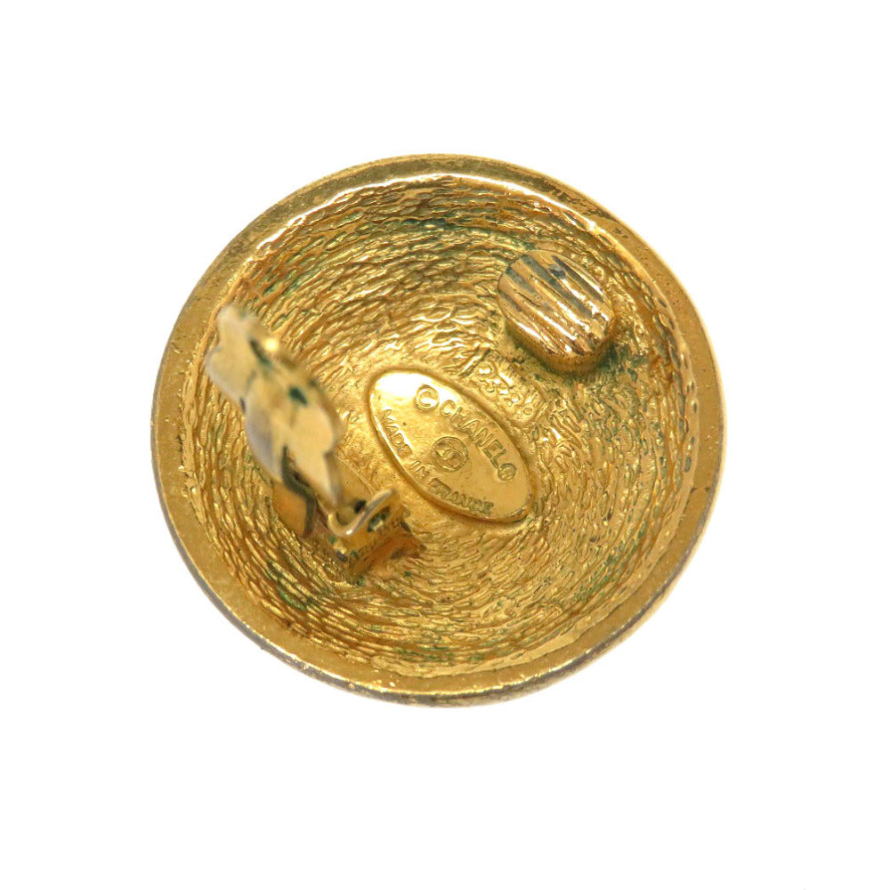 CHANEL Earring metal gold Vintage COCO Mark Matelasse