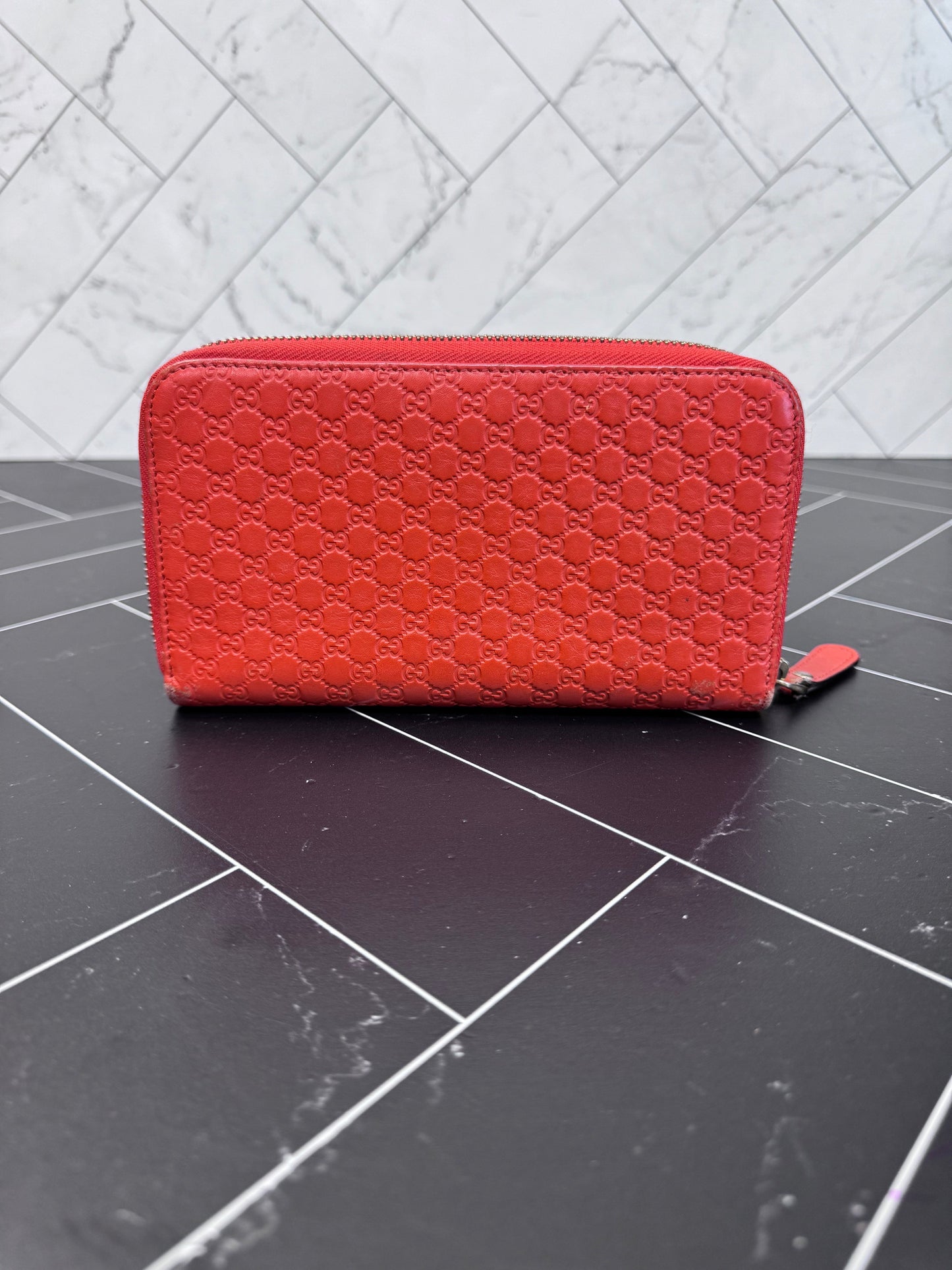 Gucci Orange Micro Guccisima Zippy Wallet
