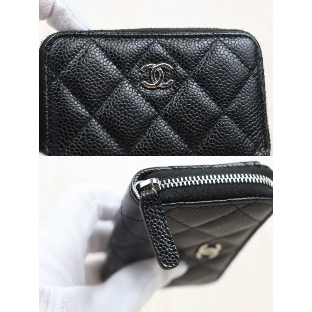 Very Good ( Rank A) ｜CHANEL Caviar Skin Calf Leather Coin Purse Black Made In 2020 Year｜25052911