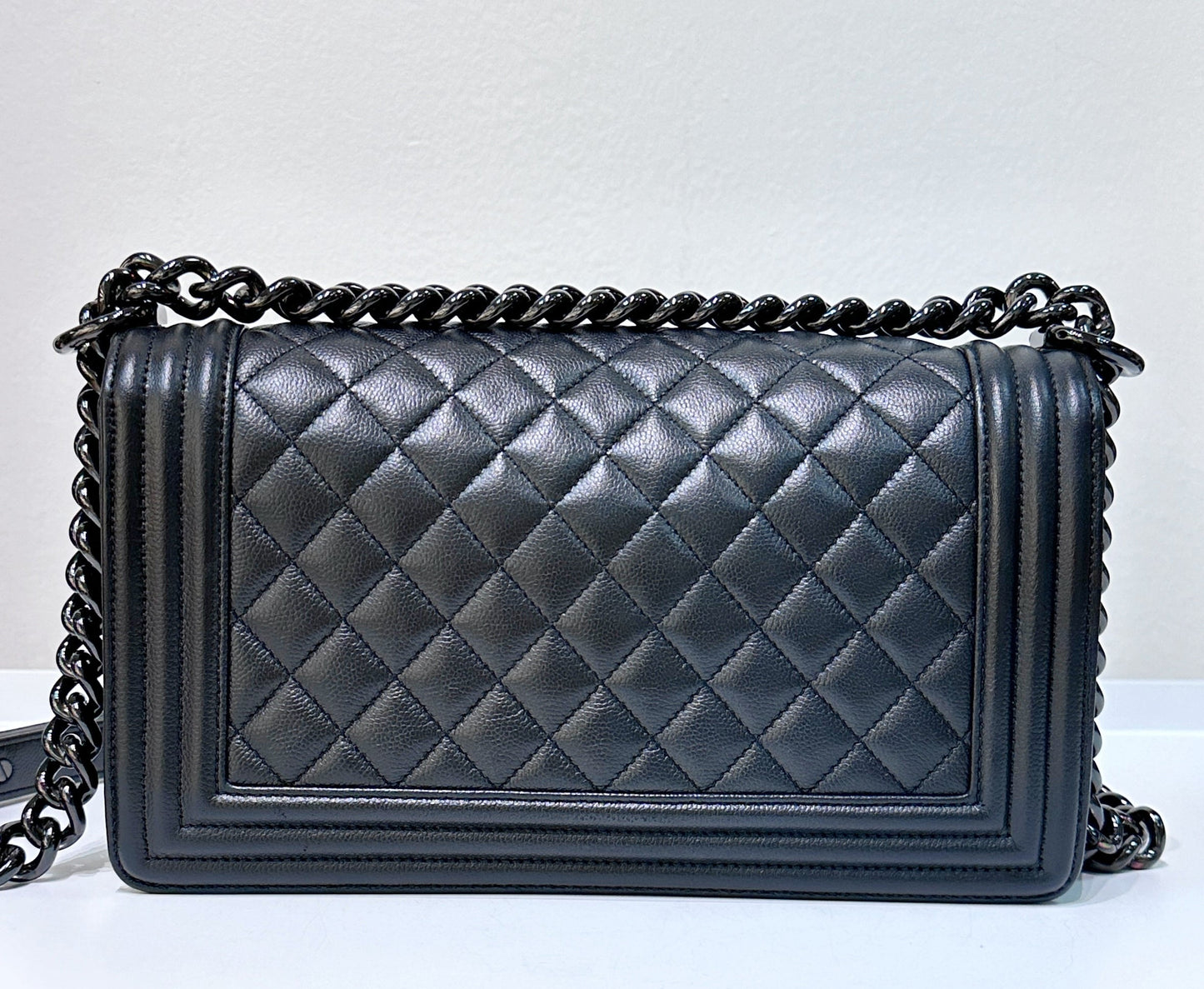 CHANEL Medium LeBoy So Black Caviar Leather Bag