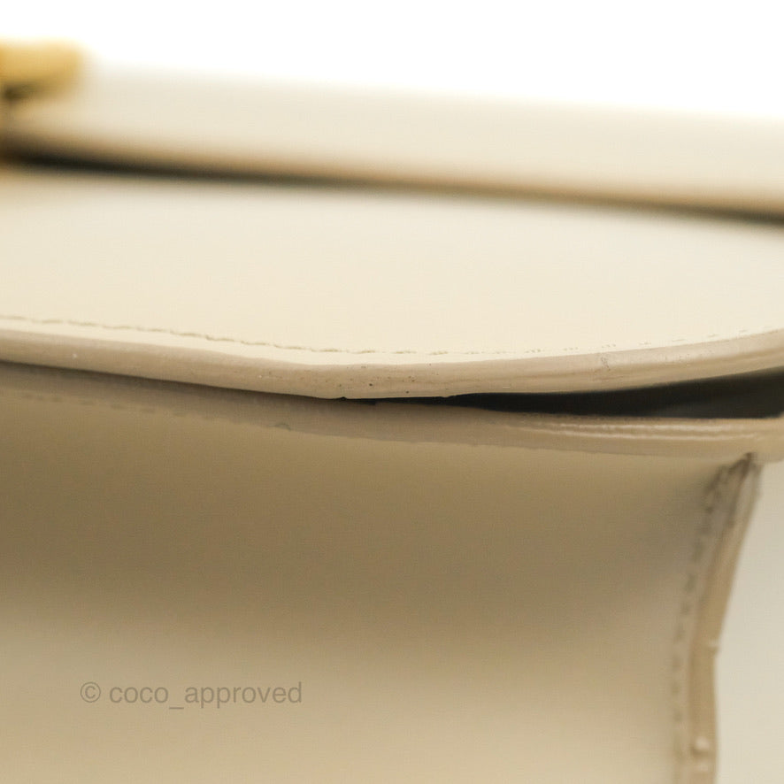 Celine Medium Classic Box Flap Ivory Calfskin