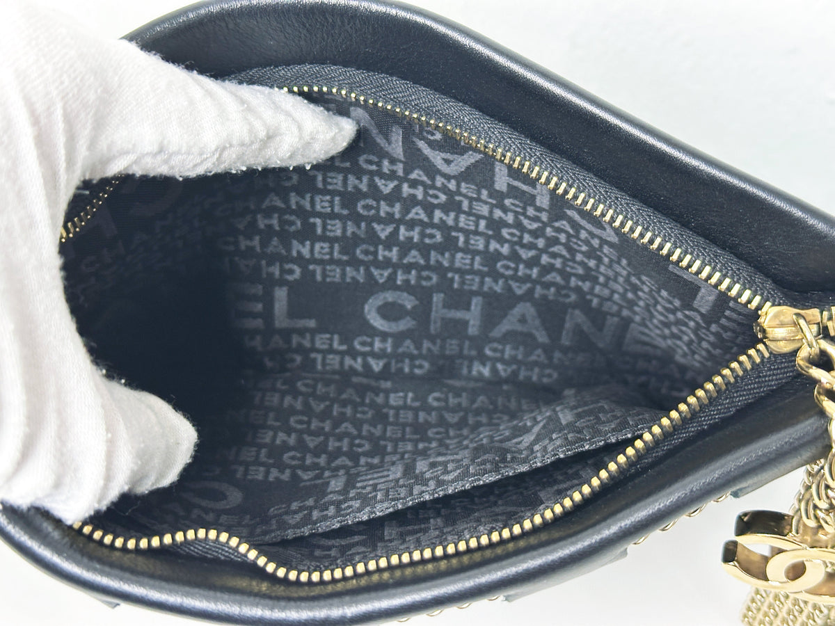 CHANEL VINTAGE WOVEN CLUTCH BAG EVENING 24K GHW 2006 24K GHW 1005 holo card