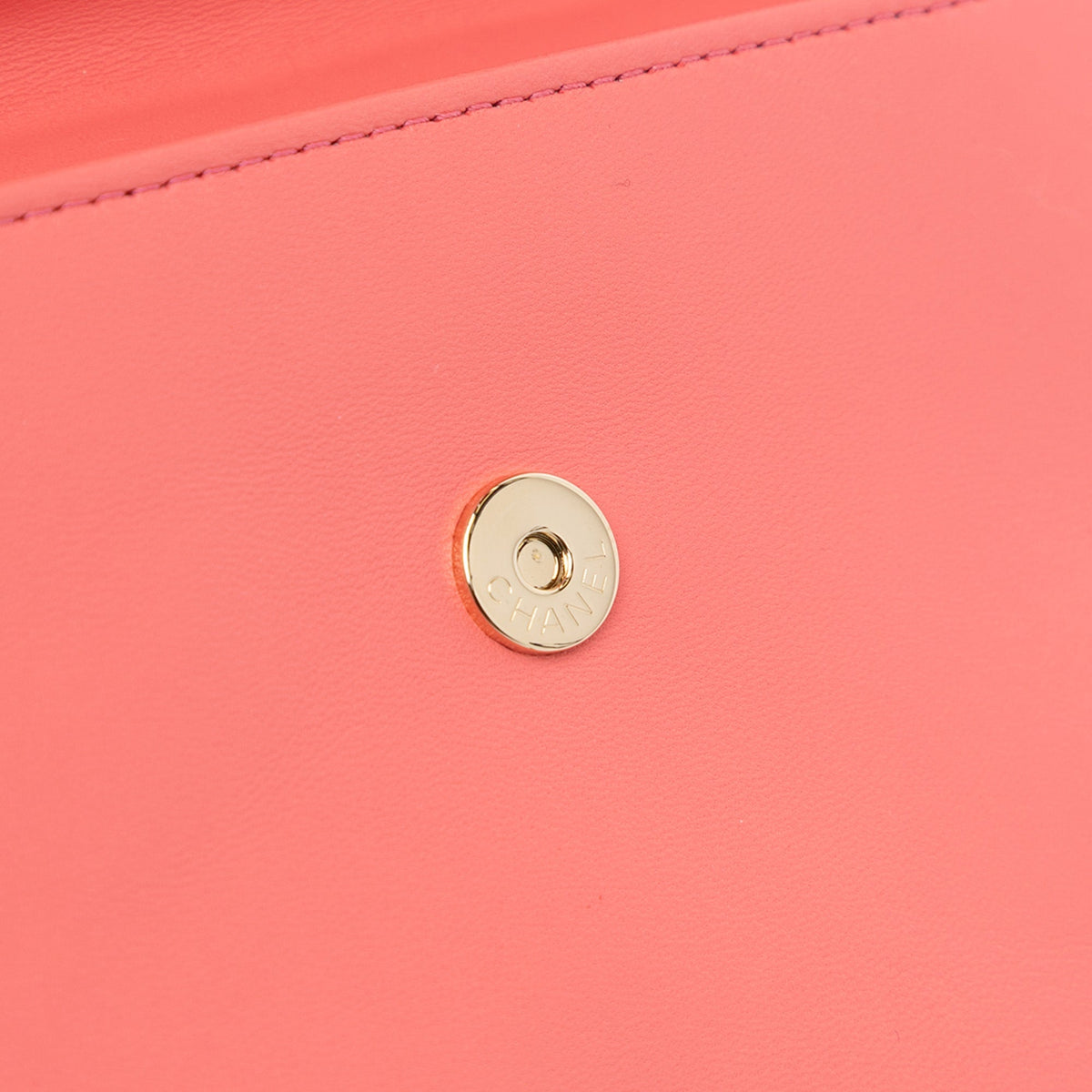 Pink Chanel CC Quilted Lambskin Handle Tied Flap Satchel