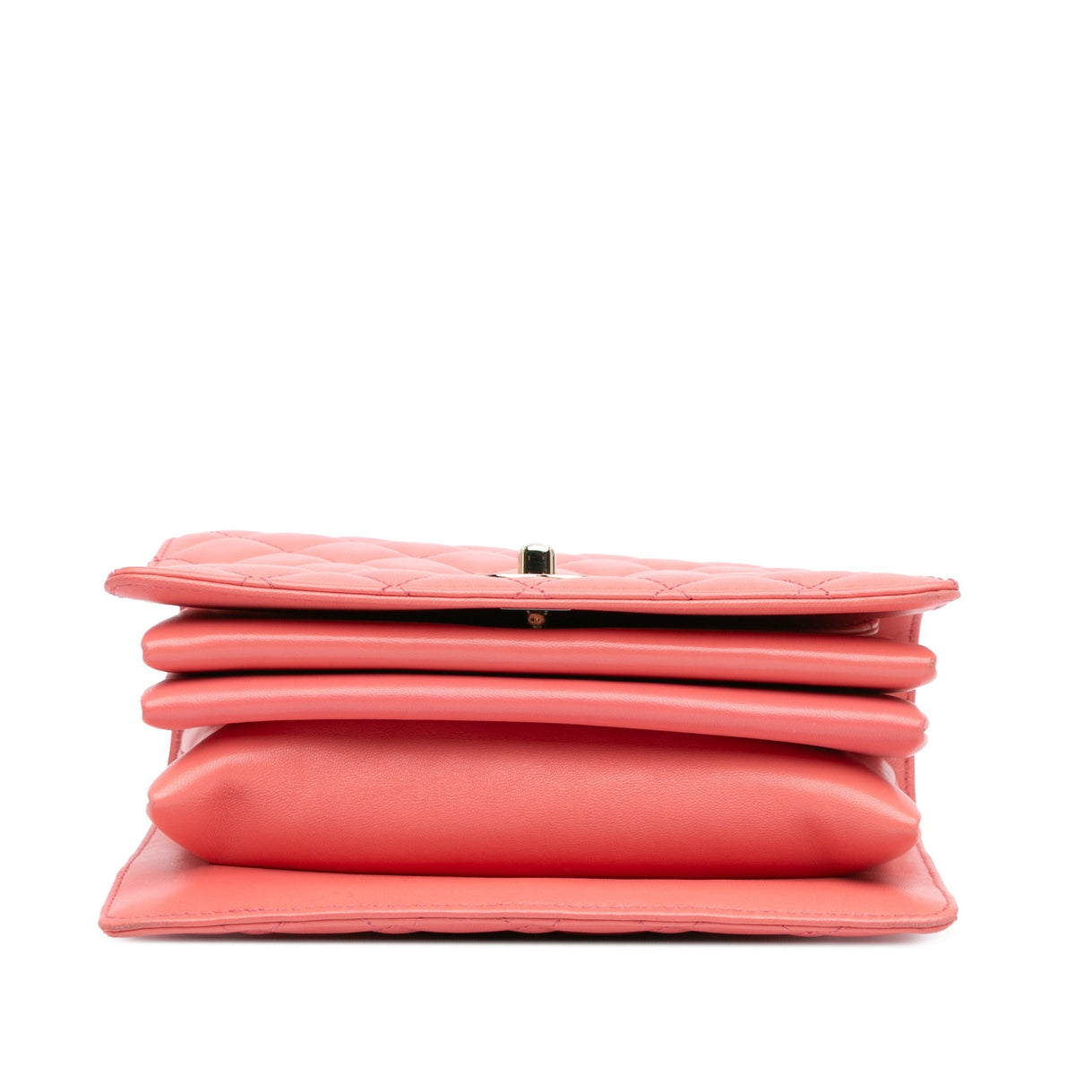 Pink Chanel CC Quilted Lambskin Handle Tied Flap Satchel