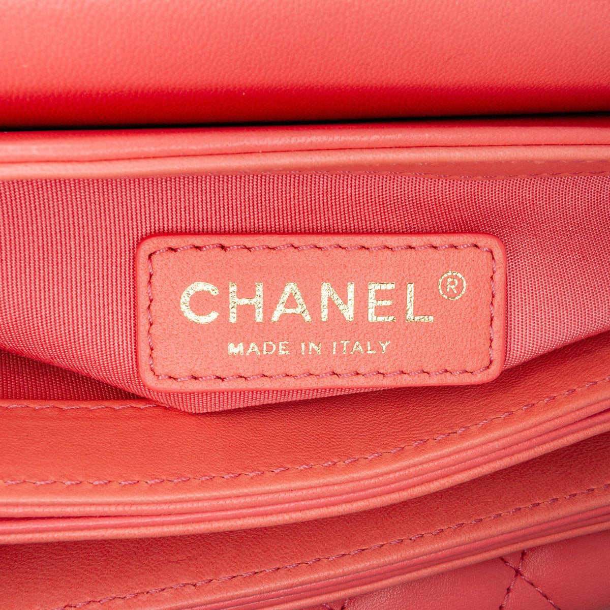 Pink Chanel CC Quilted Lambskin Handle Tied Flap Satchel