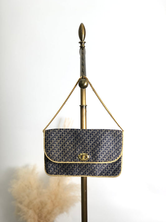 Christian Dior Trotter Chain Crossbody Navy Vintage gcy3i2