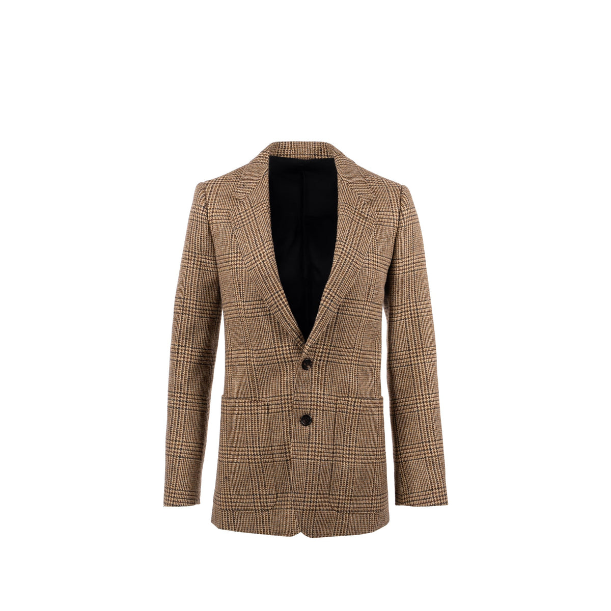 Celine Size 34 Houndstooth Blazer Wool Brown/ Green