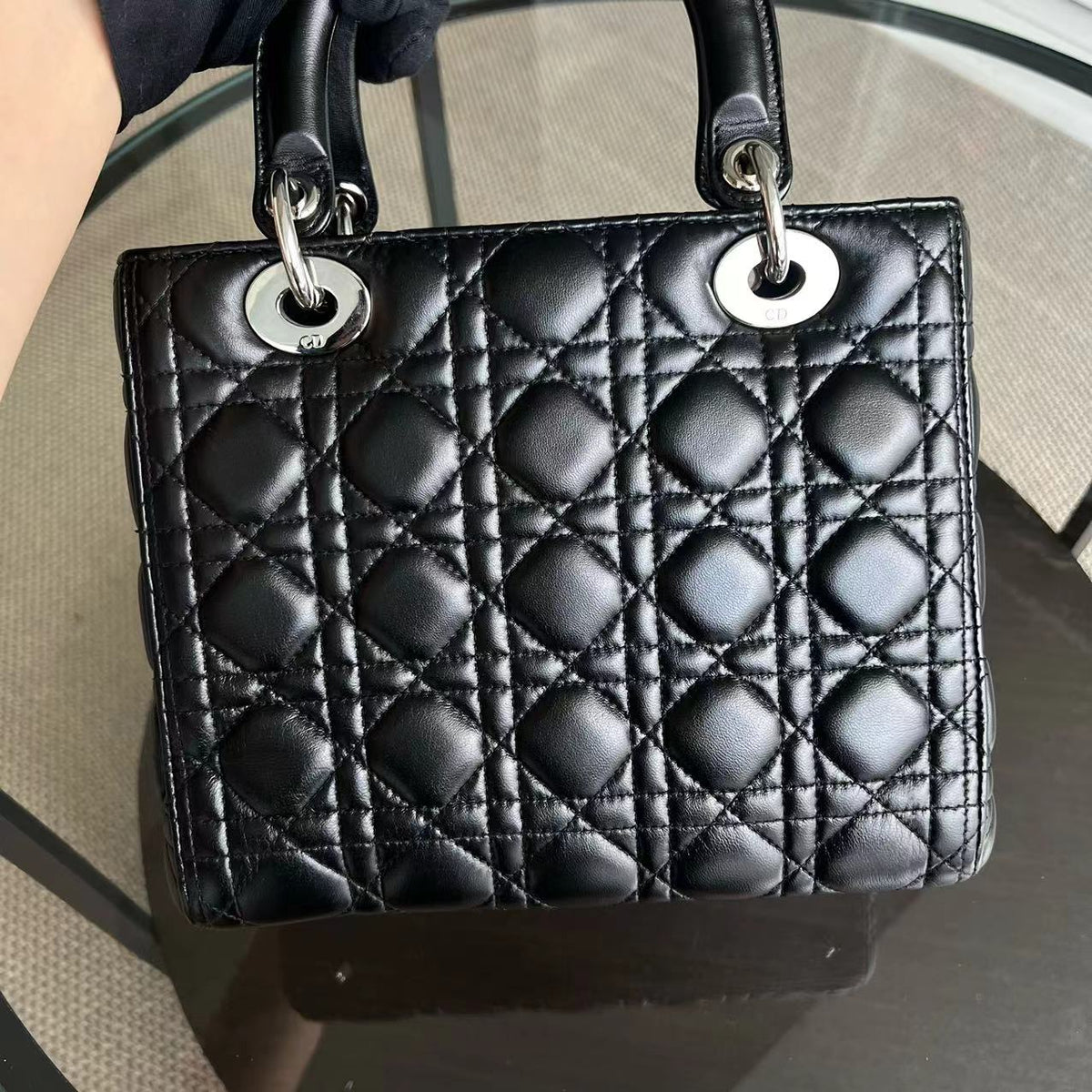 Dior Lady Medium Cannage Lambskin Black SHW