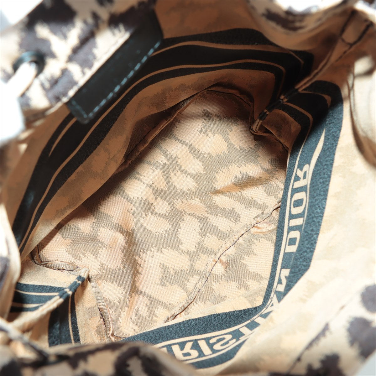 Dior Léopard Nylon Pouch Beige