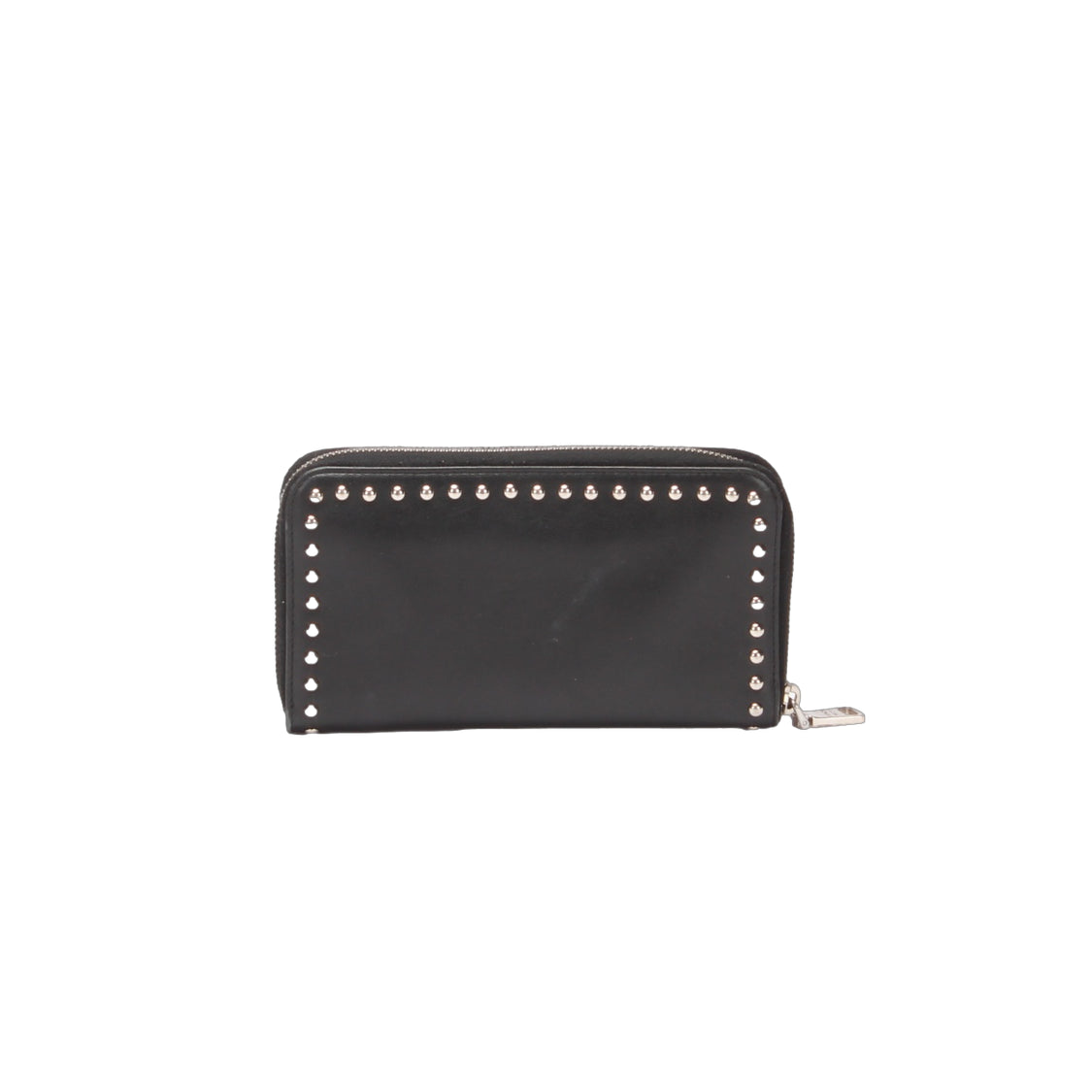 PRADA Studded Leather Zip Around Wallet