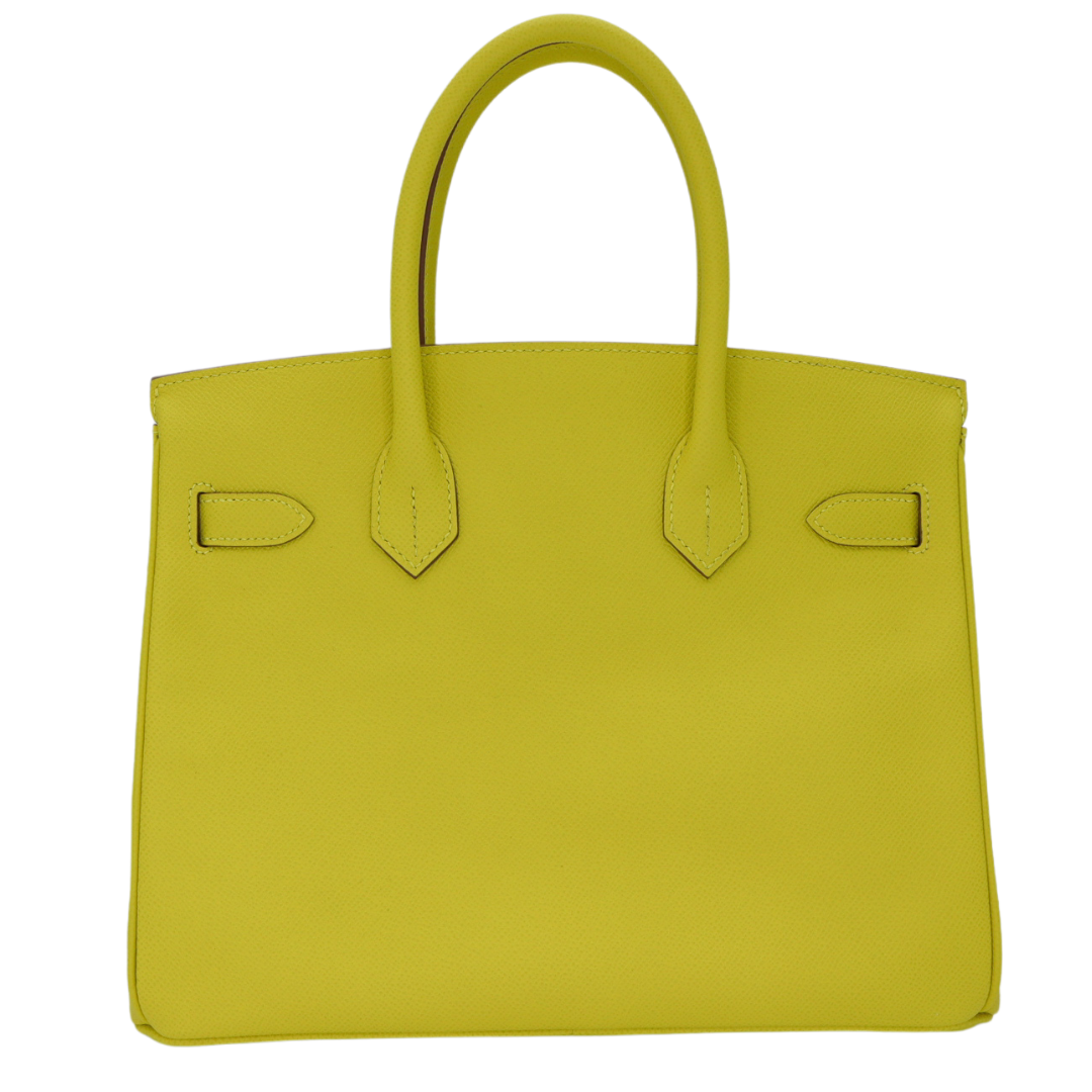 Hermès 30cm Birkin Lime Epsom Leather Rose Gold Hardware