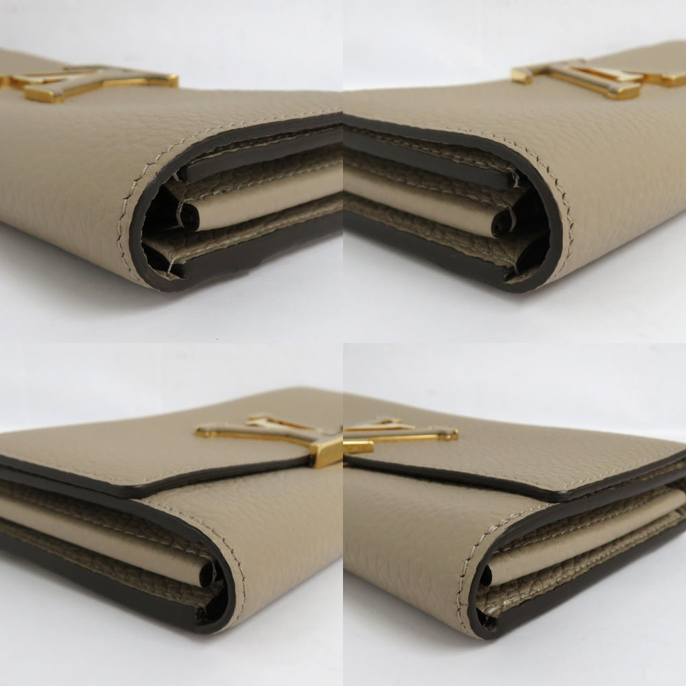 Louis Vuitton Portefolio Capsine M61249 LV  Leather Gale Beige Gr G  Long Wallet Retail