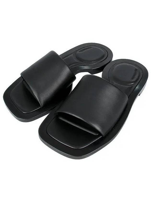 Luxury Balenciaga  Void Leather Slippers Black