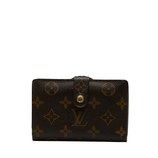 Louis Vuitton Monogram Vienna Double Fold Wallet M61663 Brown PVC Leather  Louis Vuitton