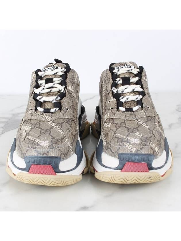 Luxury Balenciaga  Gucci Hacker Ebony Triple S Sneakers 36 230