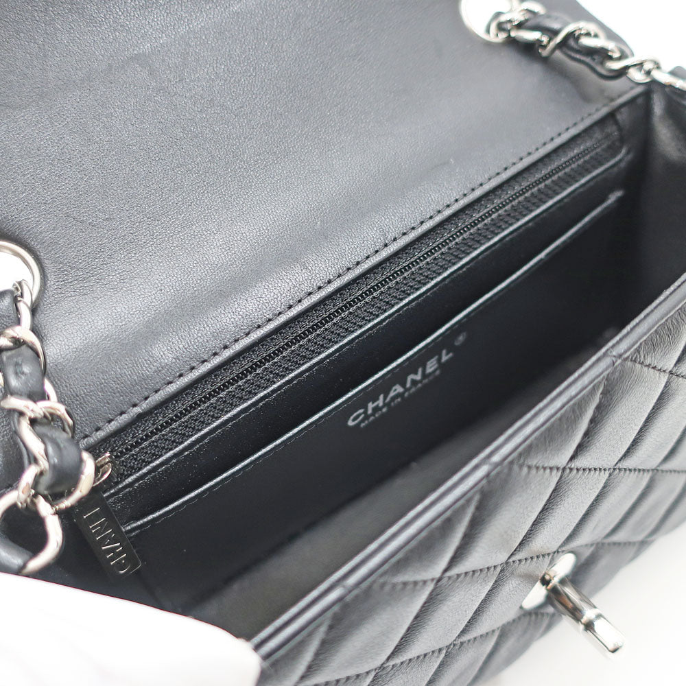 CHANEL Mini Flap Bag 20  Black Silver G  SV Chainsholder Bag Coco Black  A69900