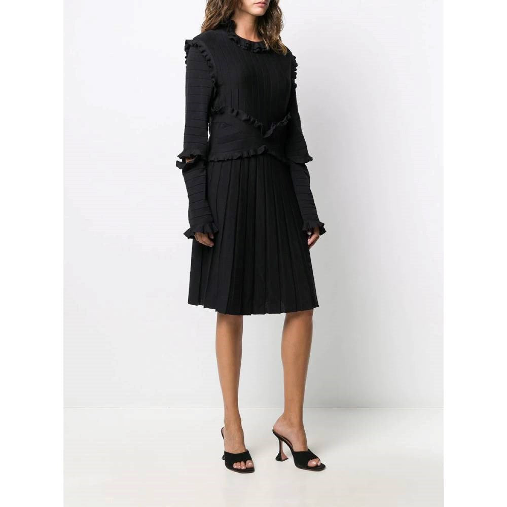 Chanel Black Ribbed Wool Dress - 2010s