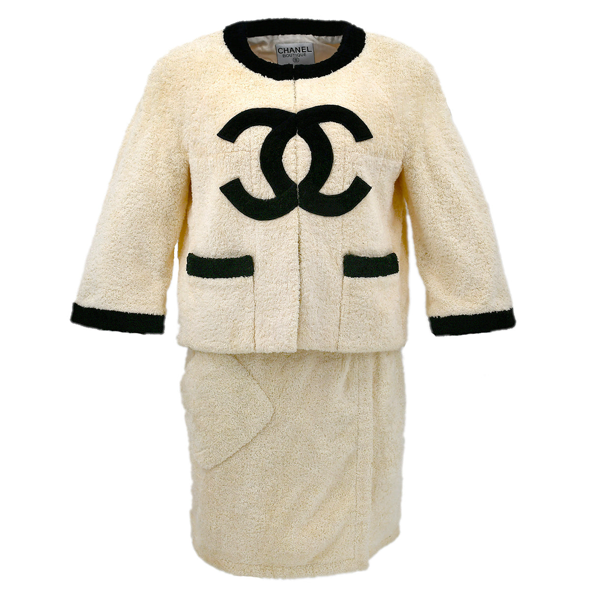 Chanel Setup Jacket Skirt Ivory 28 #40