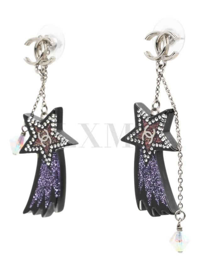 Long Earrings Shooting Star Resin CC Logo Dangle Chanel