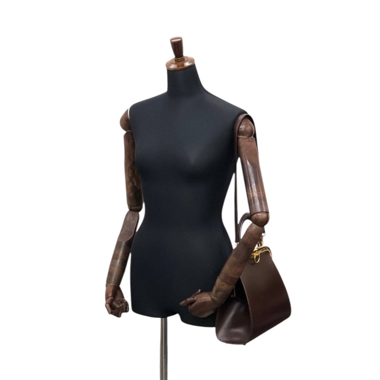 Christian Dior Metal Closure Two-way Handbag Shoulder bag Brown Vintage 2iixfe