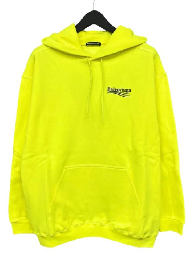 Luxury Balenciaga  Men's Political Wave Logo Hoodie Neon