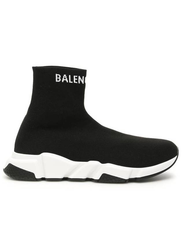 Luxury Balenciaga  Speed Logo High Top Sneakers Black