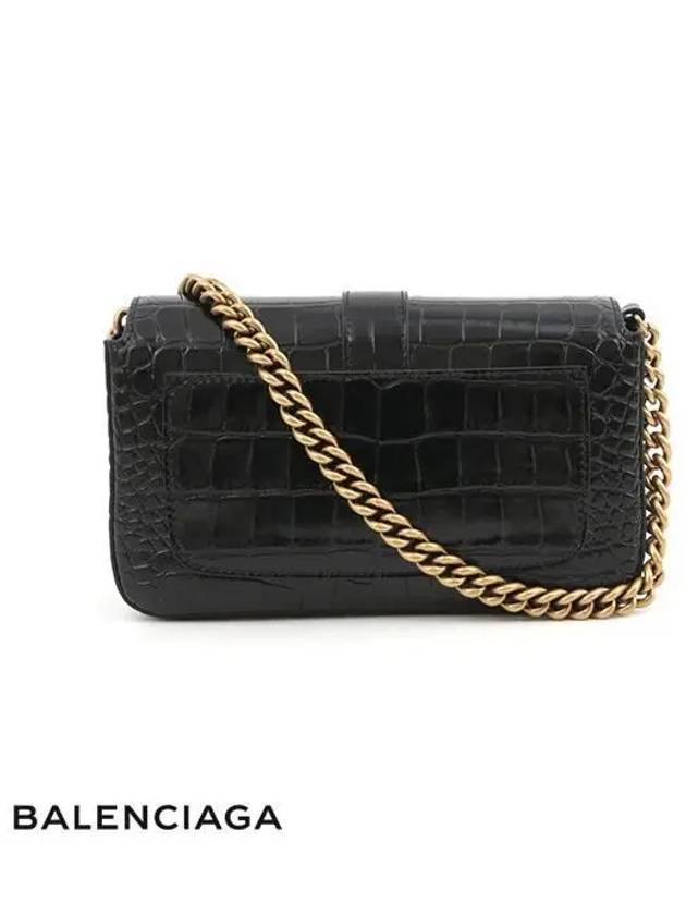 Luxury Balenciaga  BB Logo Buckle Flap XS Shoulder Bag Black