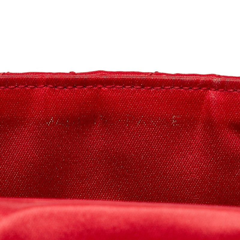 Chanel Matrases Coco  Chain Shoulder Bag Red Black Satin  CHANEL