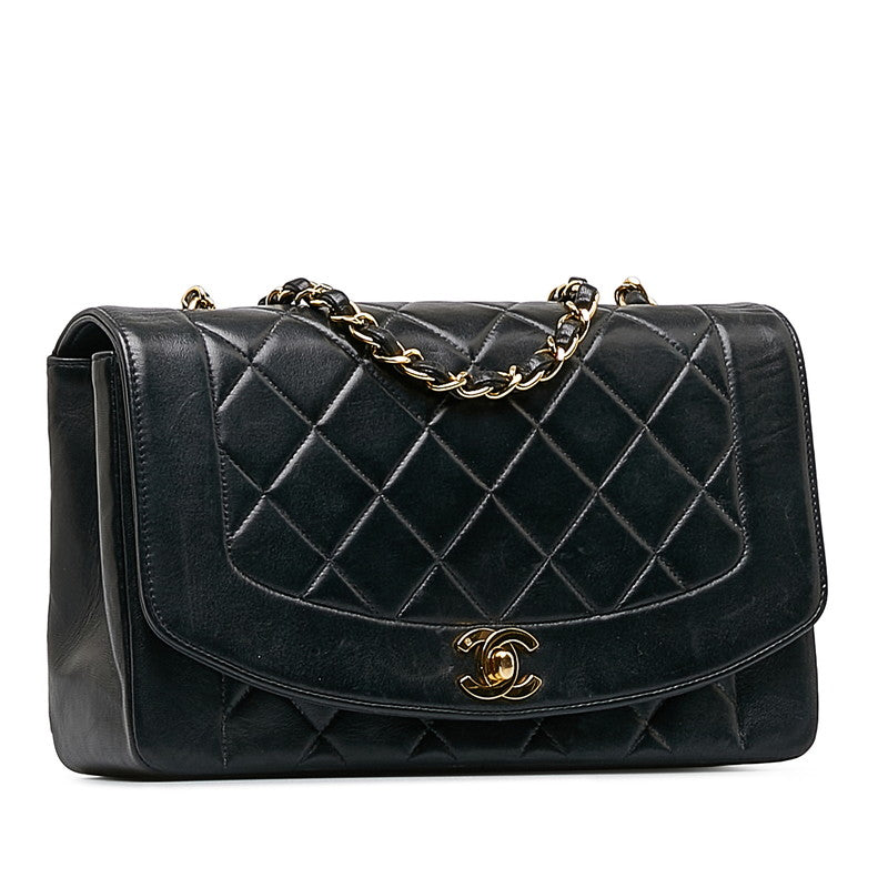 Chanel Matrases Cocomark Diana 25 Chain houlder Bag Black Leather  Chanel