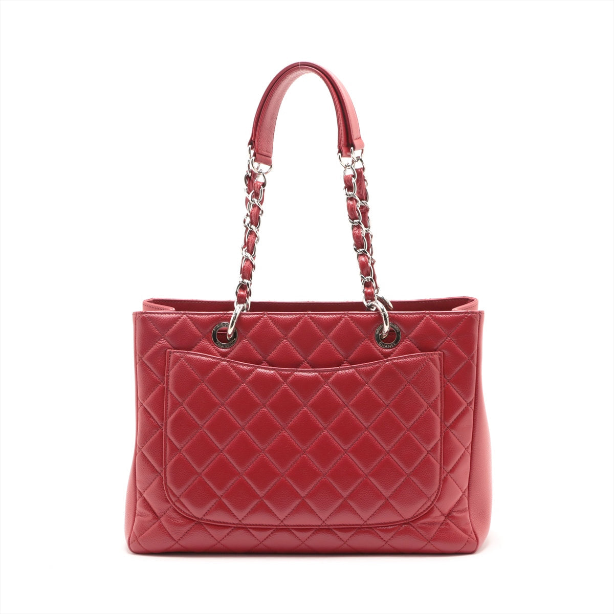 Chanel GST Caviar S Tote Top Bag Red Silver Gold  17th