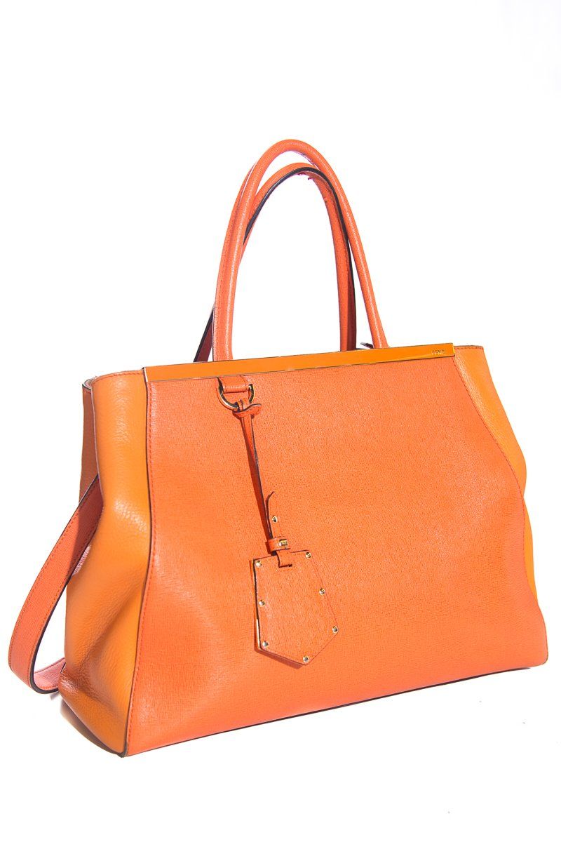 Fendi Orange Medium 2Jours Tote Bag