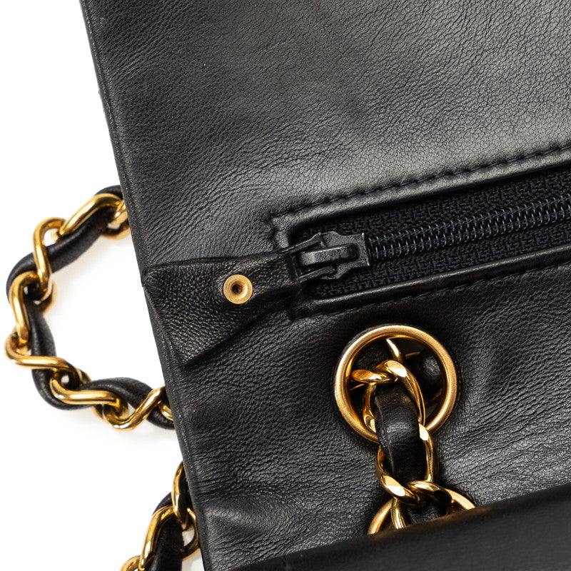 Chanel Mattrase 23 Coco W Flap Chain Shoulder Bag Black Lambskin  Chanel