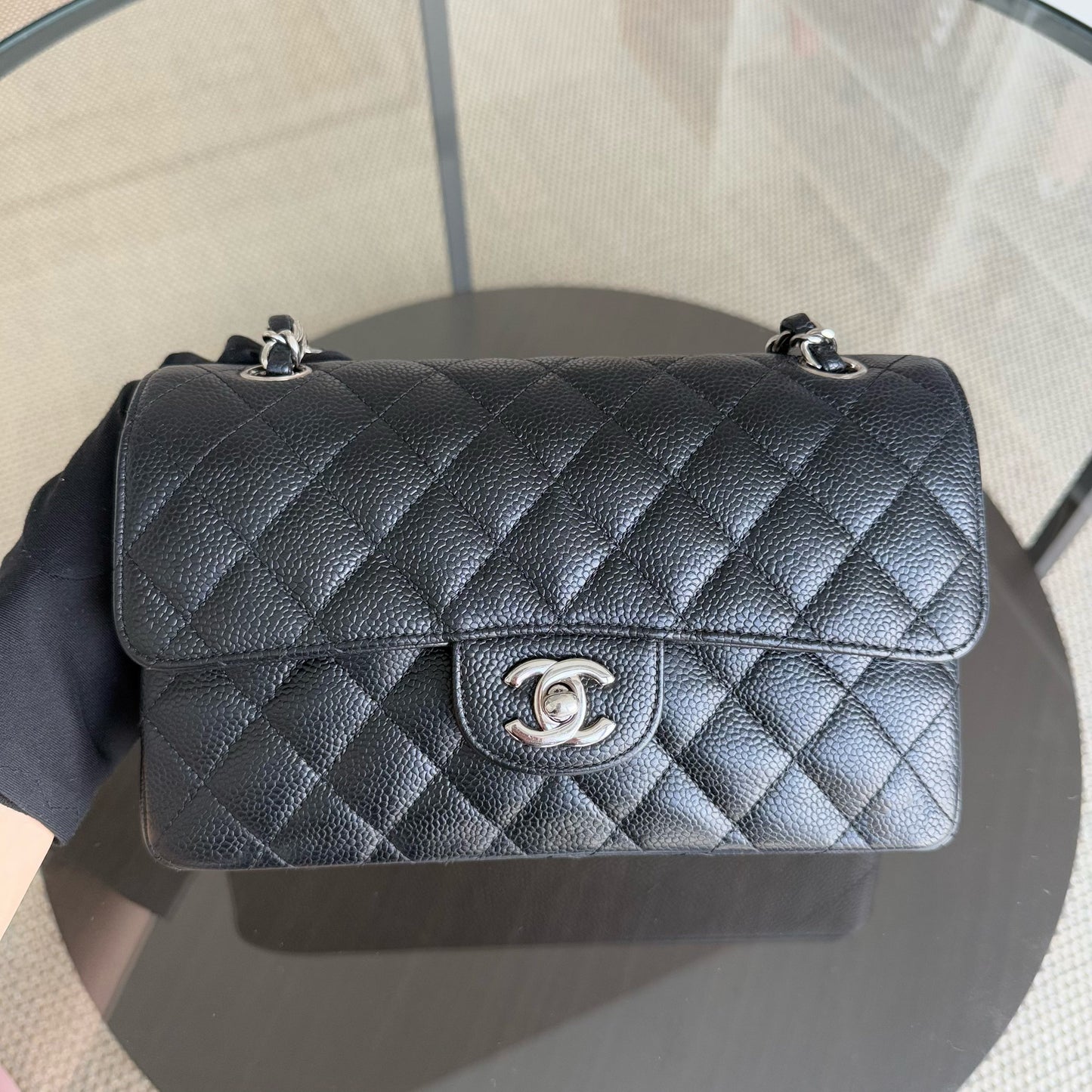 Chanel Classic Flap Small - Caviar 23CM Quilted Black Silver Hardware Series 16
