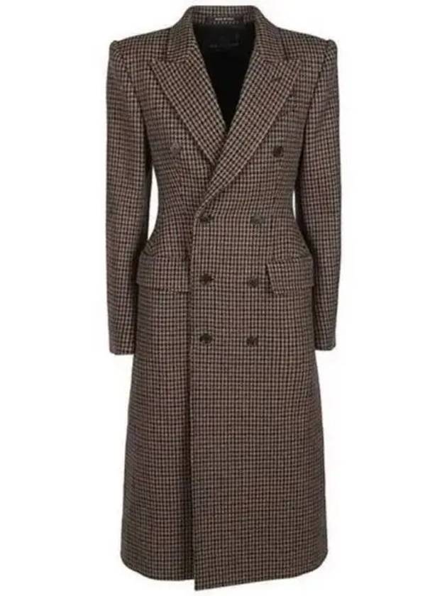 Luxury Balenciaga  Wool Double Coat Brown