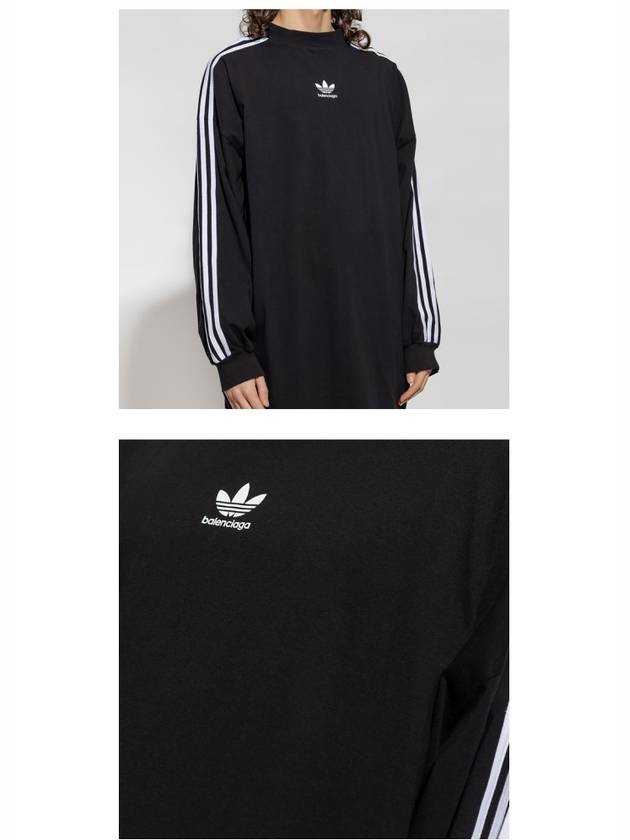 Luxury Balenciaga  Oversized Long Sleeve T-Shirt Black