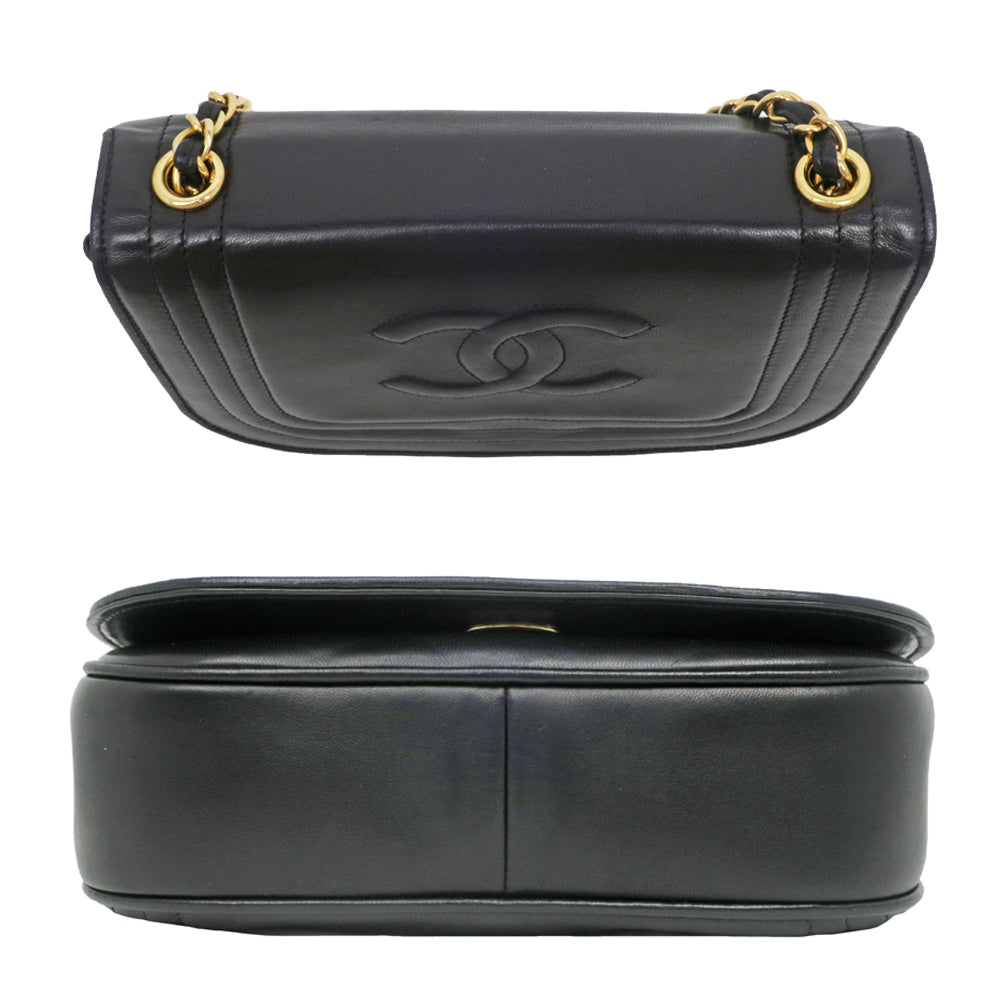 Chanel Chain Shoulder Bag  Black Black G  A1700