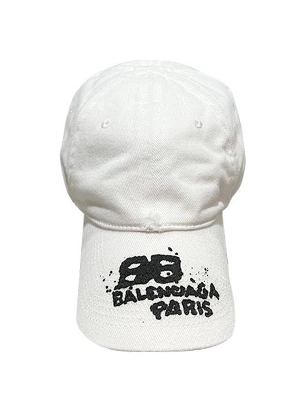 Luxury Balenciaga  Hand Draw BB Icon Ball Cap White