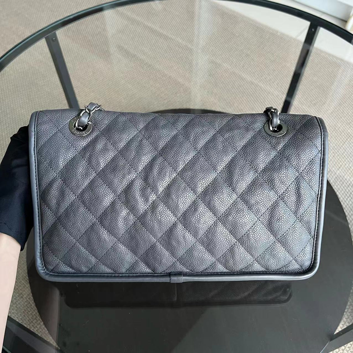 Caviar French Riviera Medium 25CM Dark Grey Gray Silver Hardware Series 19
