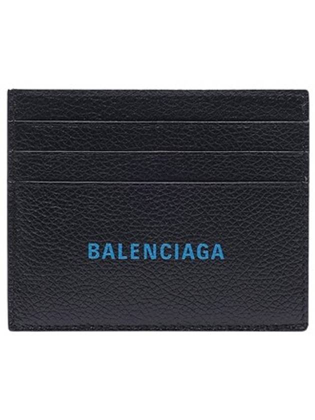 Luxury Balenciaga  Logo Print Leather Card Wallet