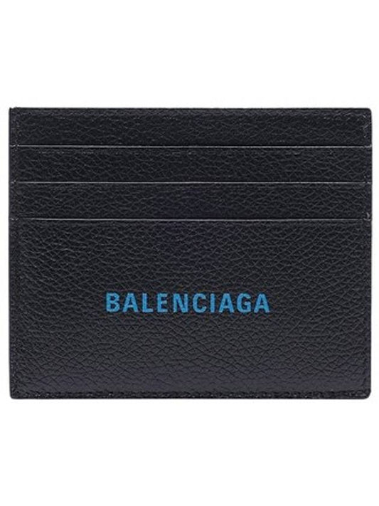 Luxury Balenciaga  Logo Print Leather Card Wallet