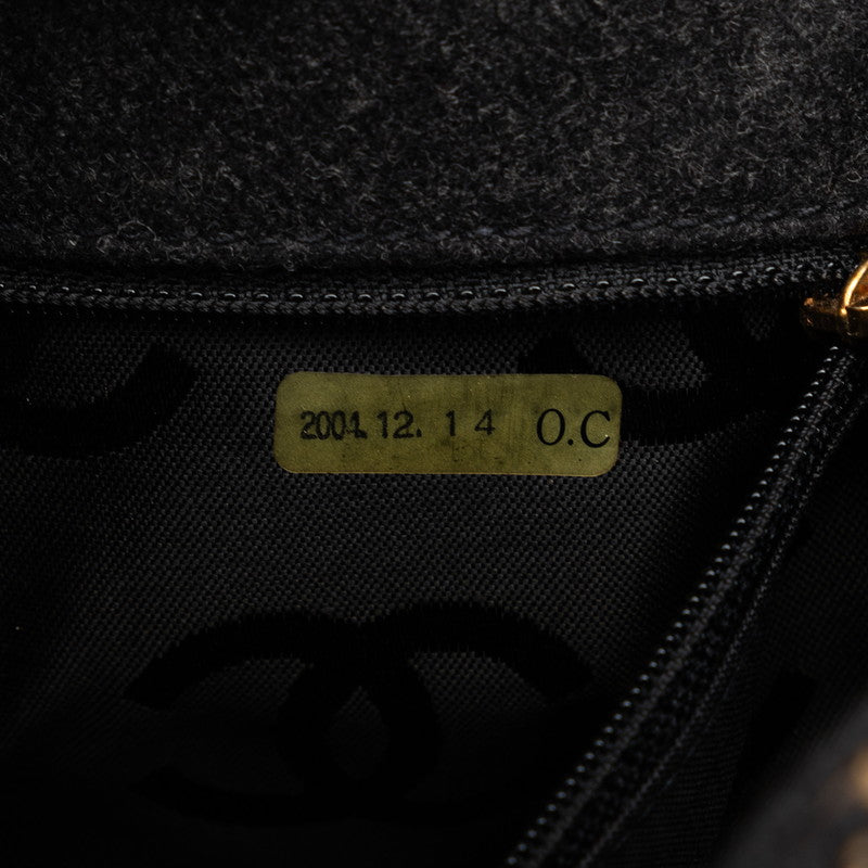 Chanel Wild Stick Coco Chain Tote Shoulder Bag Black Felt  Chanel